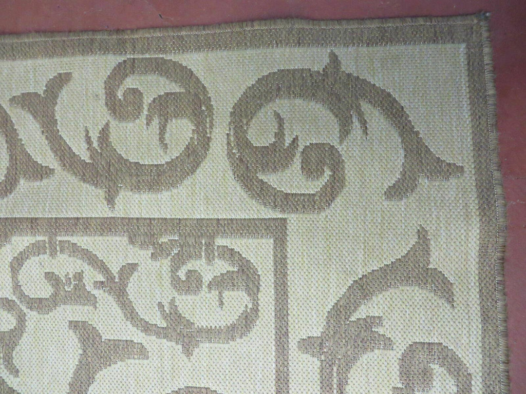 5' X 7' Machine Made Natural Fiber Jute Kilim Two Sided Rug Carpet Flat Weave Contemporary Design