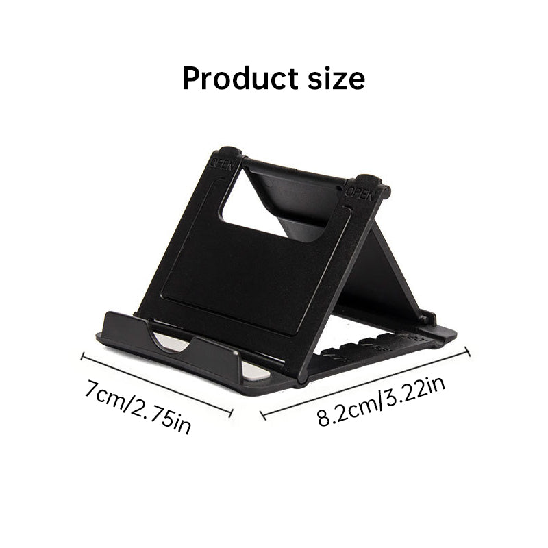 A plastic, foldable cradle for mobile phones