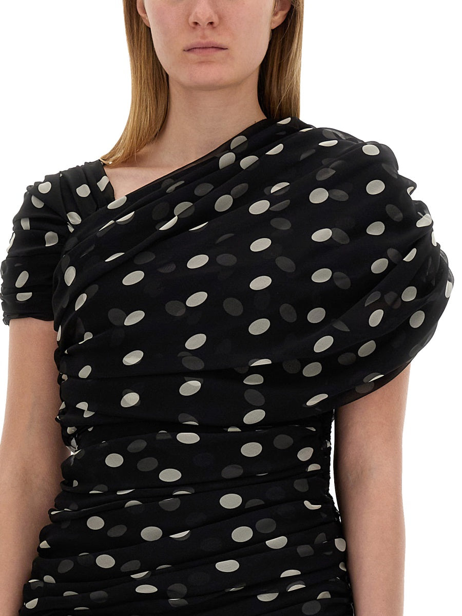 Saint Laurent Women Asymmetrical Gathered Dress