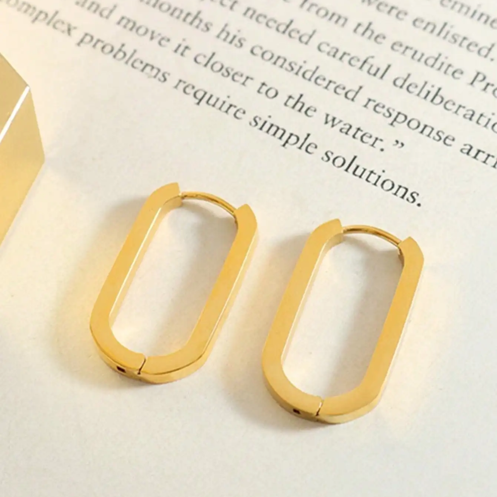GEOMETRIC HOOP EARRINGS (PAIR)