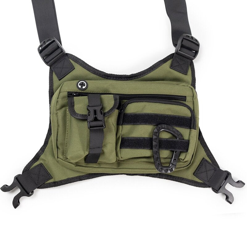 Men's Tactical Chest Bag - EDC Waterproof Anti-Theft Vest for Outdoor Cycling & Running