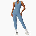 Naked quick zip yoga jumpsuit with beautiful back high-intensity fitness training sports tight fitting clothes