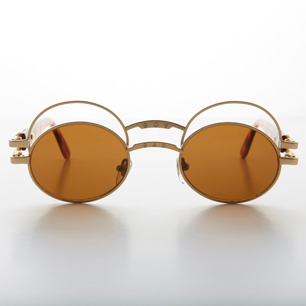 Futuristic Oval Sunglass with Double Eyelid - Ace