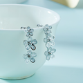 SILVER FLOWER HOOP EARRINGS (PAIR)