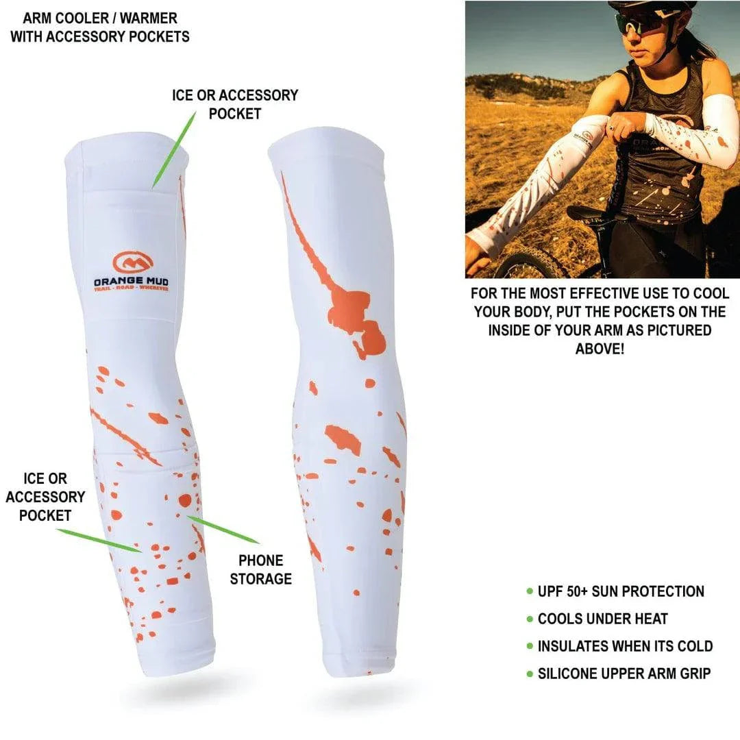 Orange Mud Arm Cooler Sleeve, Arm Warmer, Ice Storage, iPhone Holder, For Run And Ride