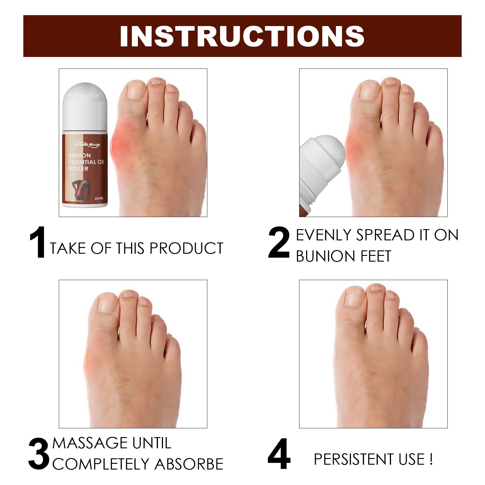 Bunion Essential Oil Roller For Pain Relief Massage Essential Oil Ball Foot Care Convenient Correction Of Thumb Valgus