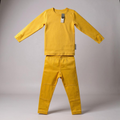 Premium Kids 100% Merino Wool Baselayer - Ultra-Soft thermal Underlayer - Mustard