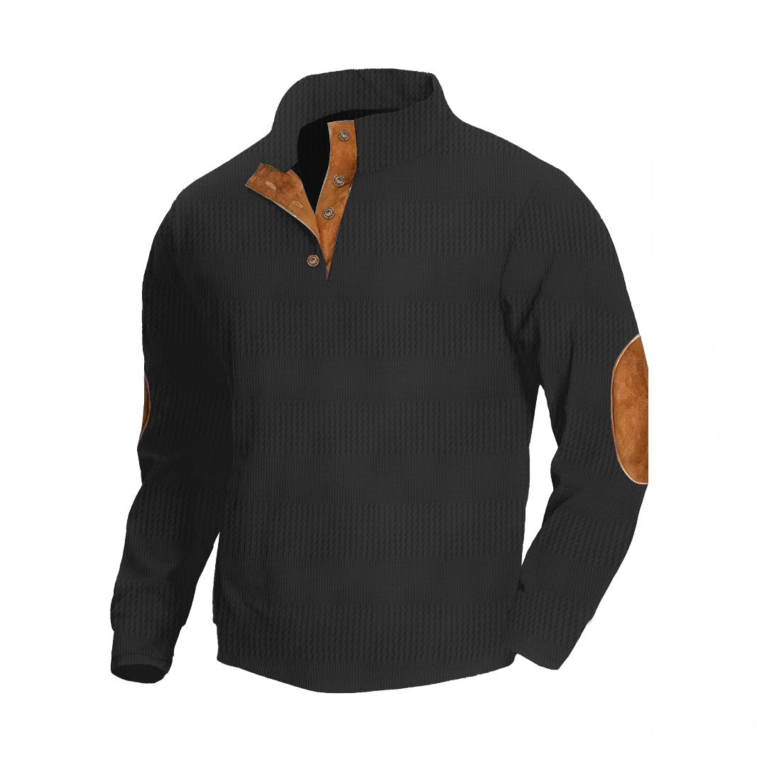 Long sleeved jacquard hoodie with fleece insulation and tactical pullover for training