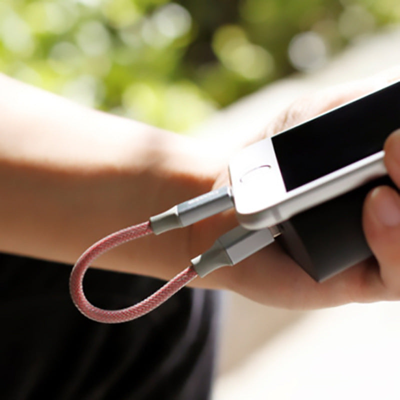 Suitable for Apple phone power bank Type-C Android short line power bank short line dual color charging cable
