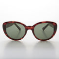 Round Cat Eye Sunglass with Glass lens and Thick Frame - Betsy