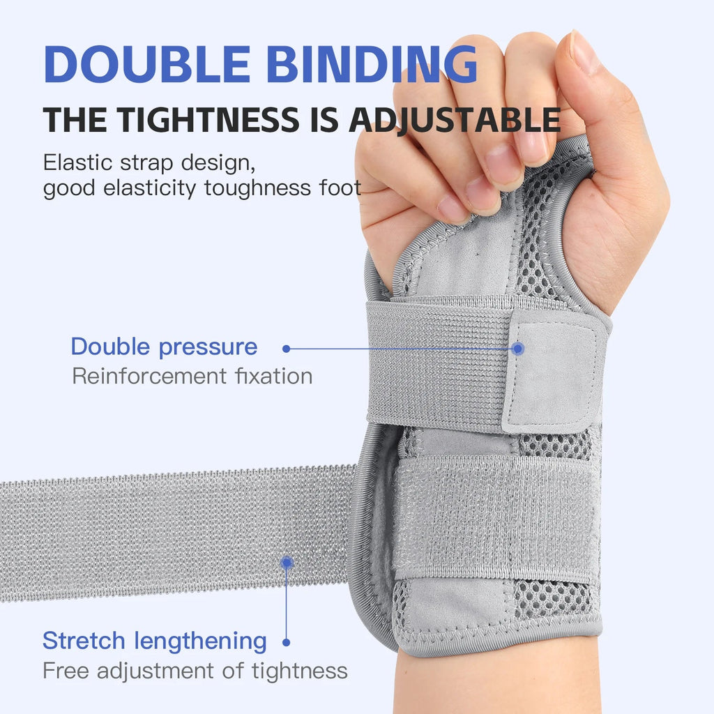 Wrist guard tendon sheath with adjustable double straps thin wrist strap