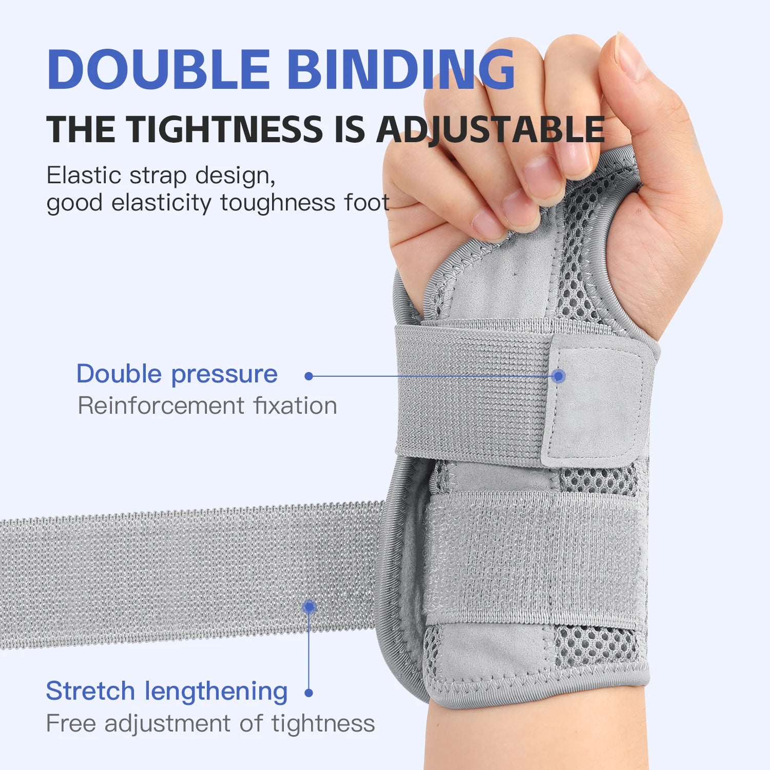 Wrist guard tendon sheath with adjustable double straps thin wrist strap