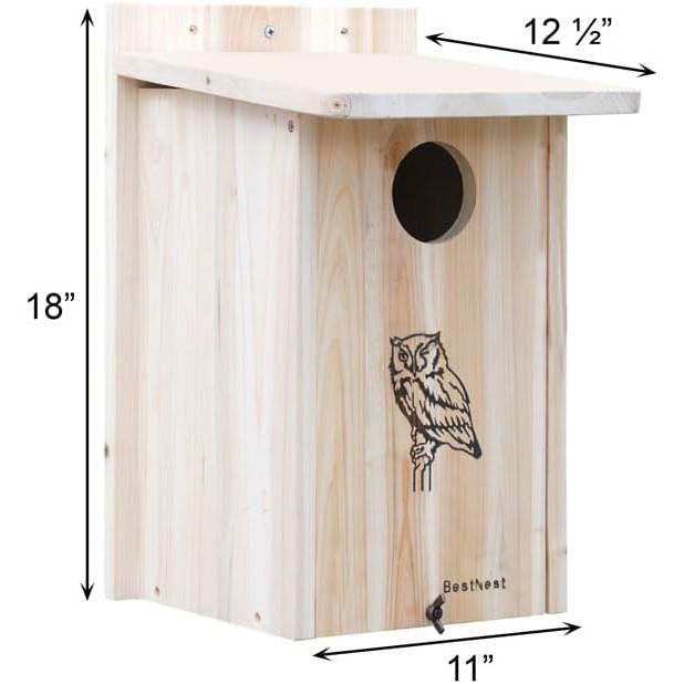 Sturdy Wood Bird House for Owls and Kestrels