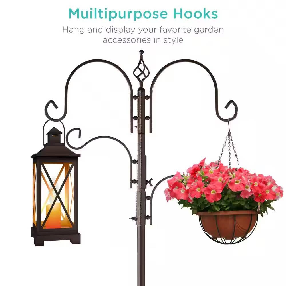 Complete Bird Feeder Set with Bronze Metal Stand Suet Water Bowl Tube and Tray