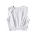 Short crop top with exposed navel and sleeveless loose fitting vest women's high waisted sports fitness yoga base shirt