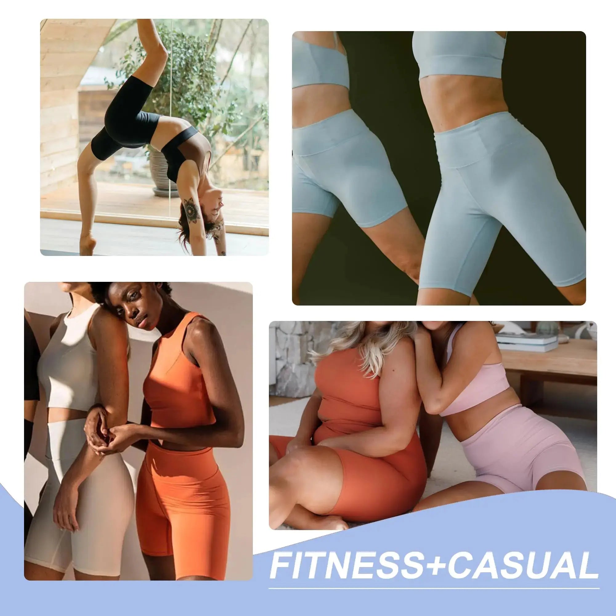 CAMPSNAIL Workout Biker Shorts for Women - High Waisted Tummy Control Spandex Booty Volleyball Shorts for Yoga & Dance