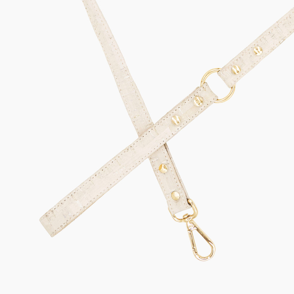 Cloud White Cork Leather Leash