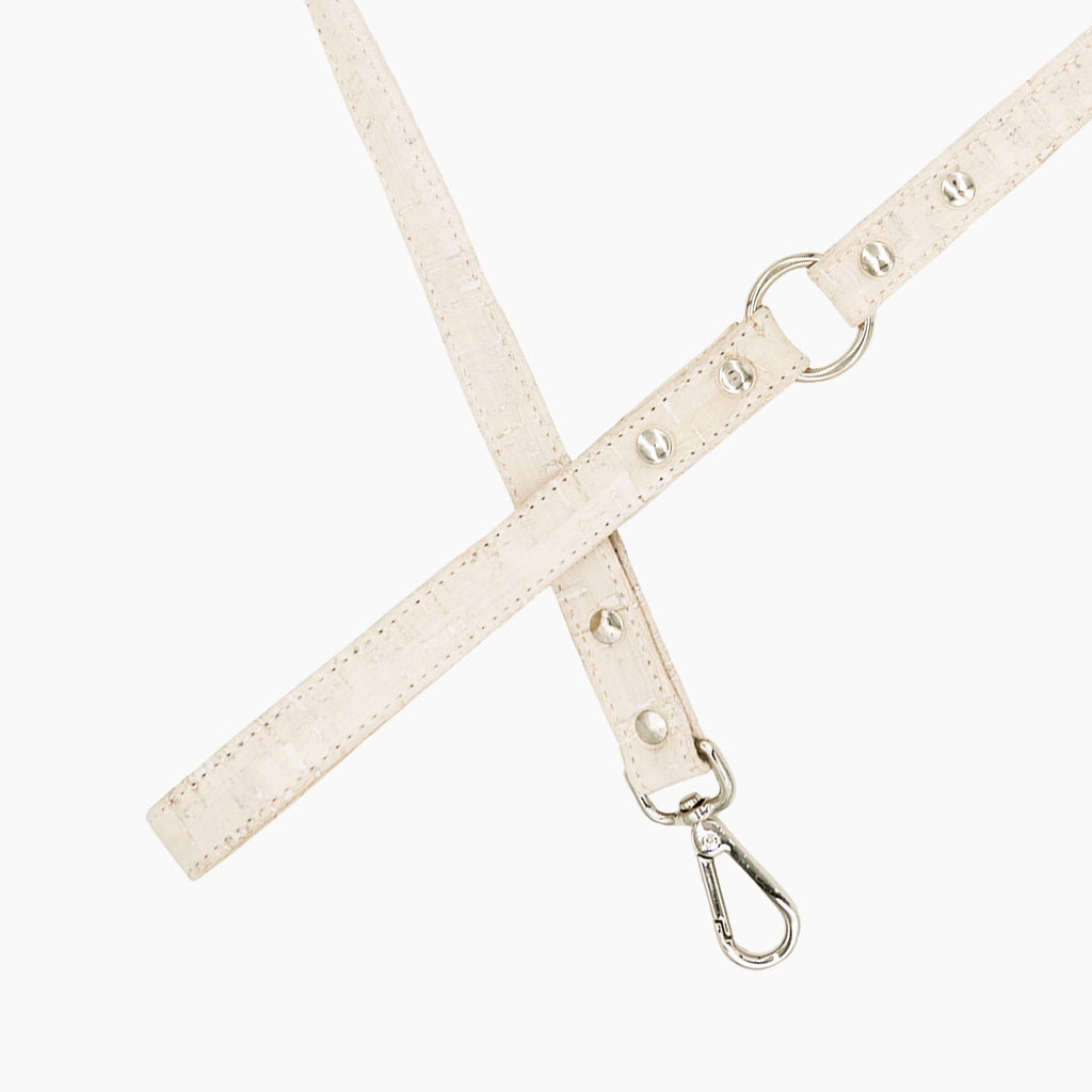 Cloud White Cork Leather Leash