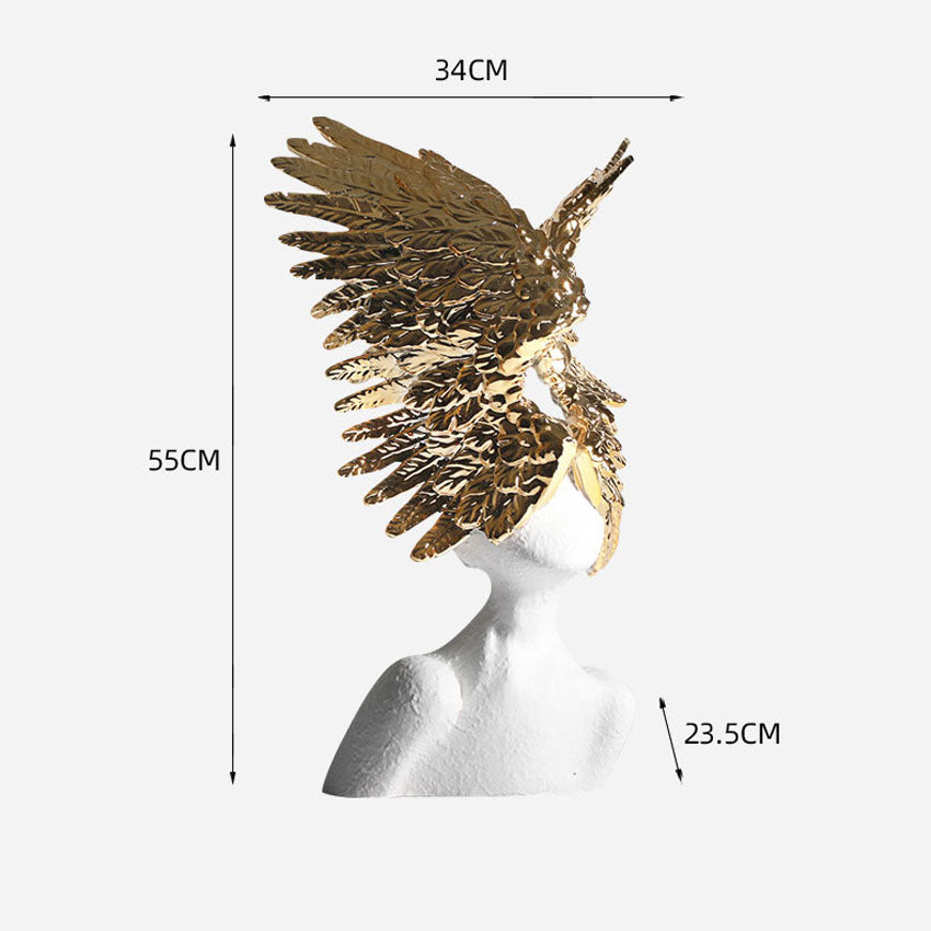 Celestial Grace – Abstract Angel Wings Resin Sculpture | 3CARATS