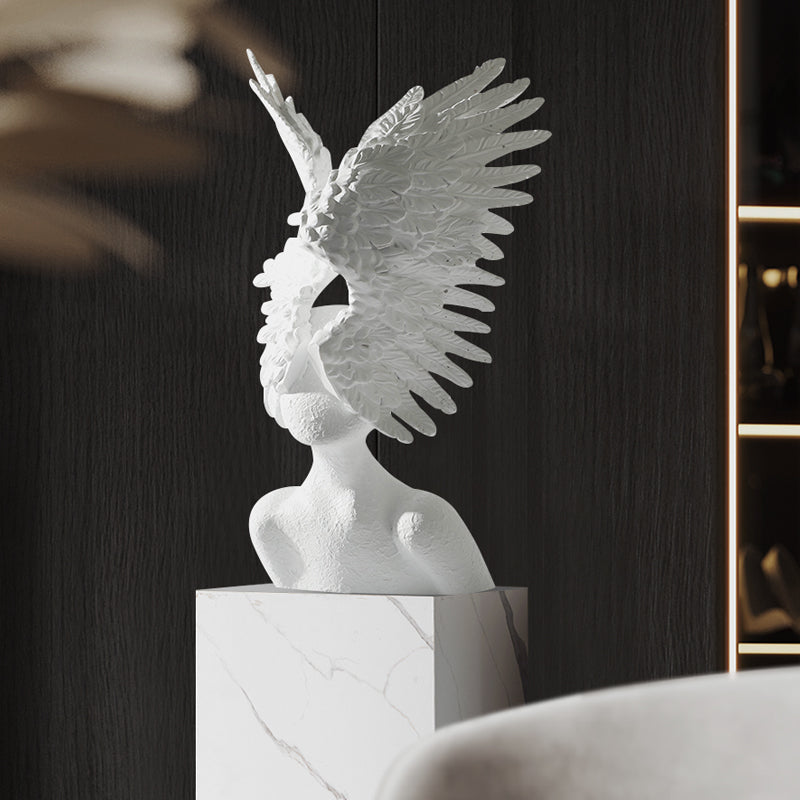 Celestial Grace – Abstract Angel Wings Resin Sculpture | 3CARATS
