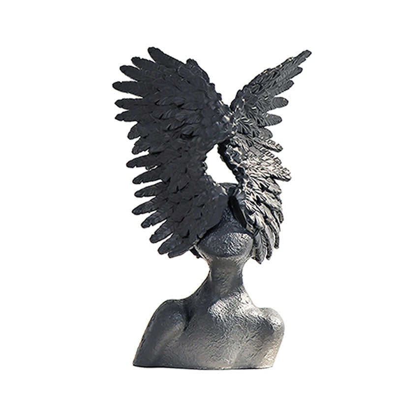 Celestial Grace – Abstract Angel Wings Resin Sculpture | 3CARATS
