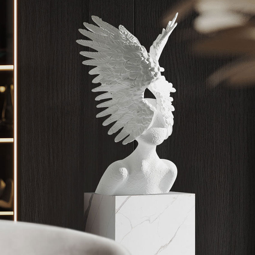 Celestial Grace – Abstract Angel Wings Resin Sculpture | 3CARATS