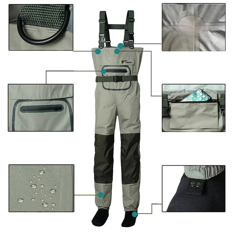 Waterproof Breathable Wading Pants for Fishing