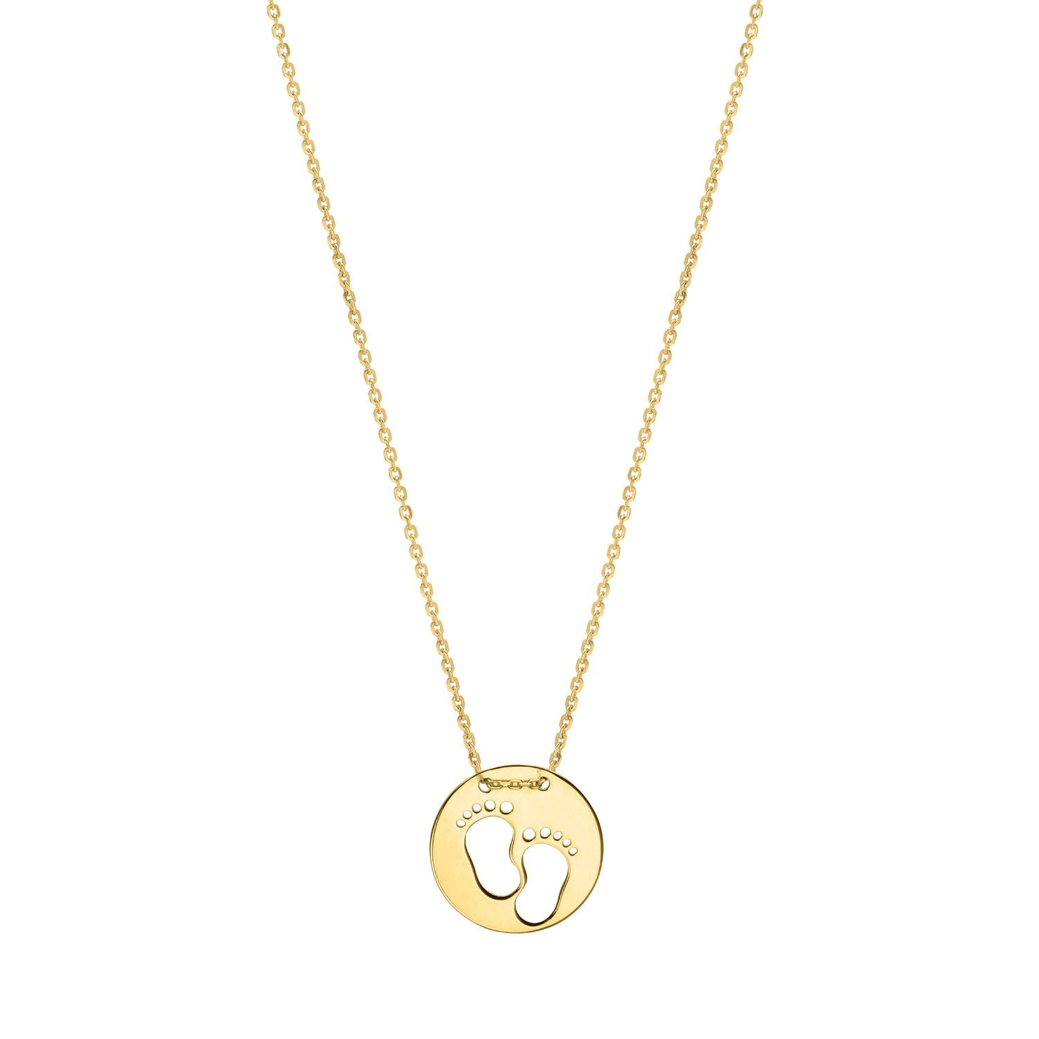Baby Footprints Necklace in 10K Yellow Gold