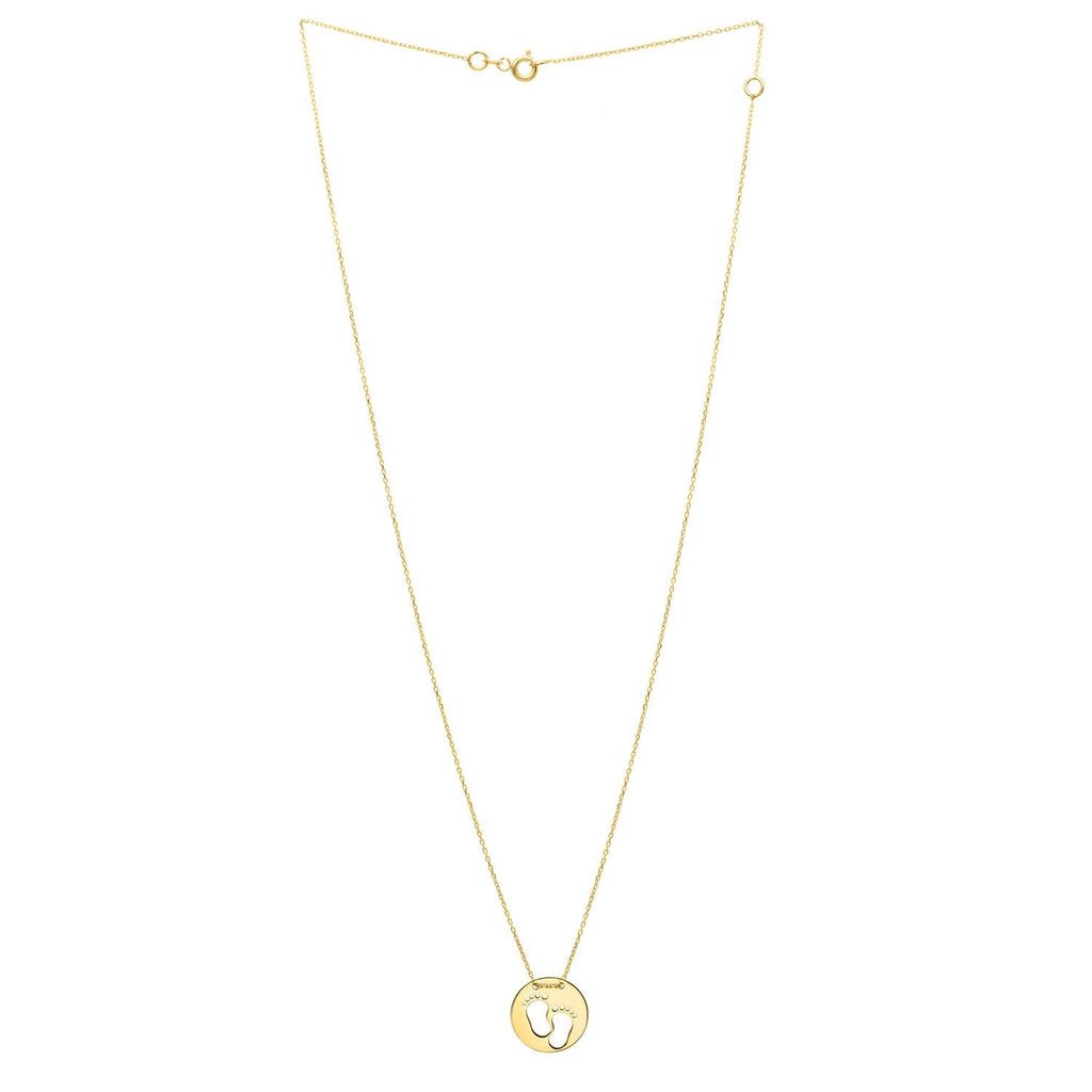 Baby Footprints Necklace in 10K Yellow Gold