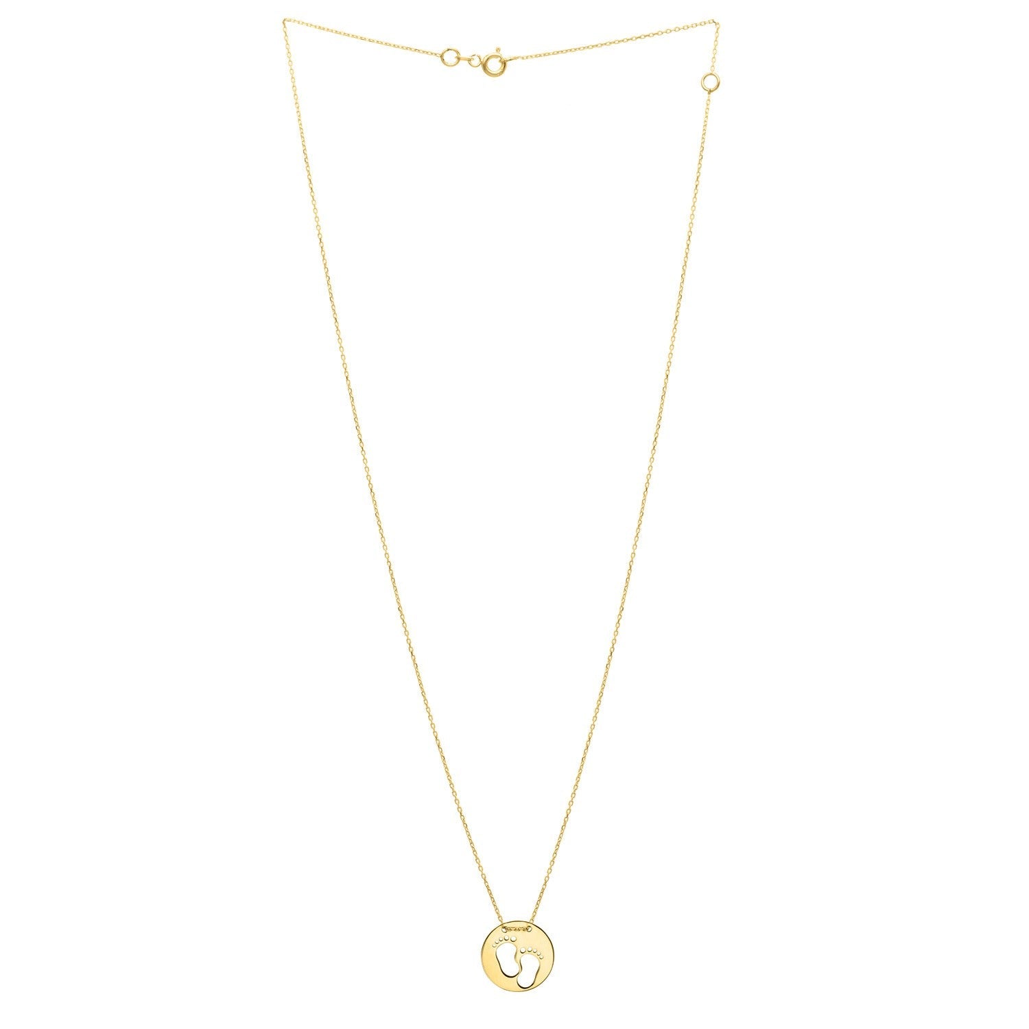 Baby Footprints Necklace in 10K Yellow Gold