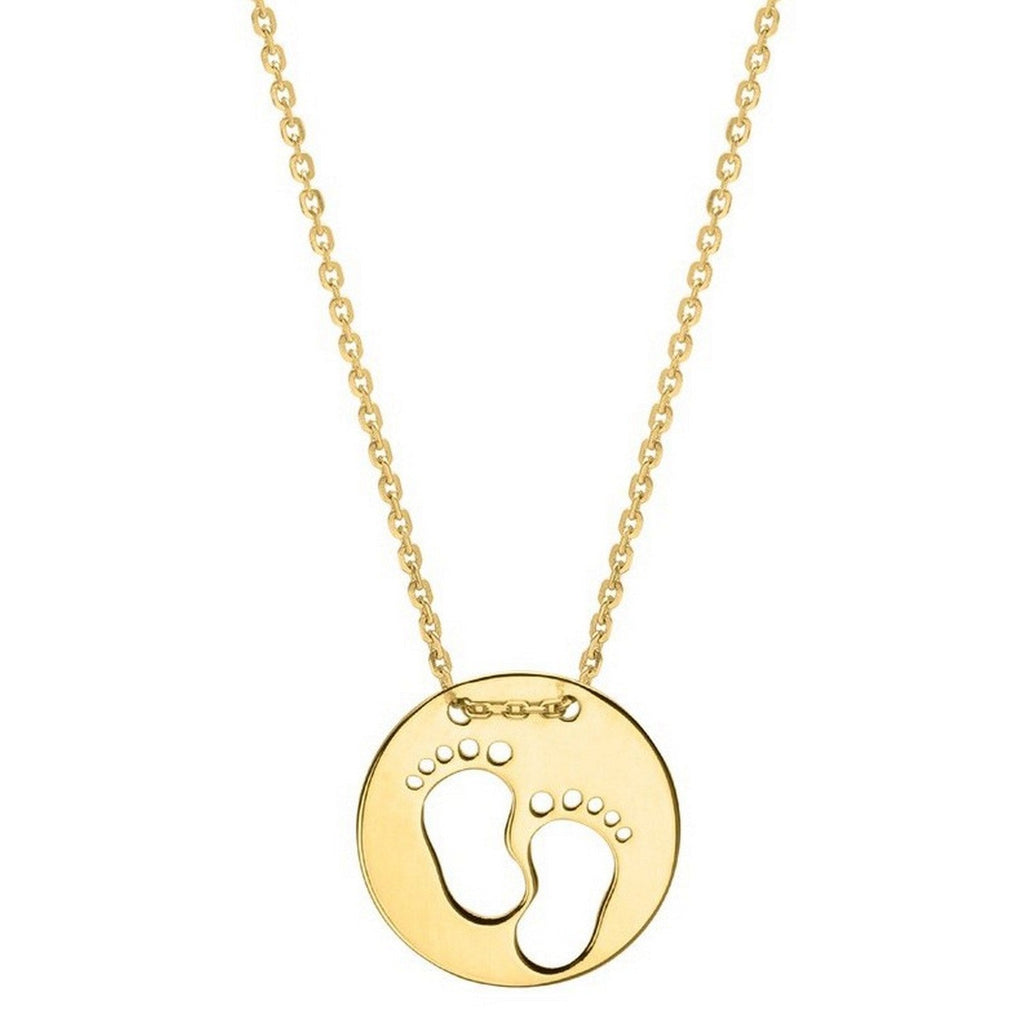 Baby Footprints Necklace in 10K Yellow Gold