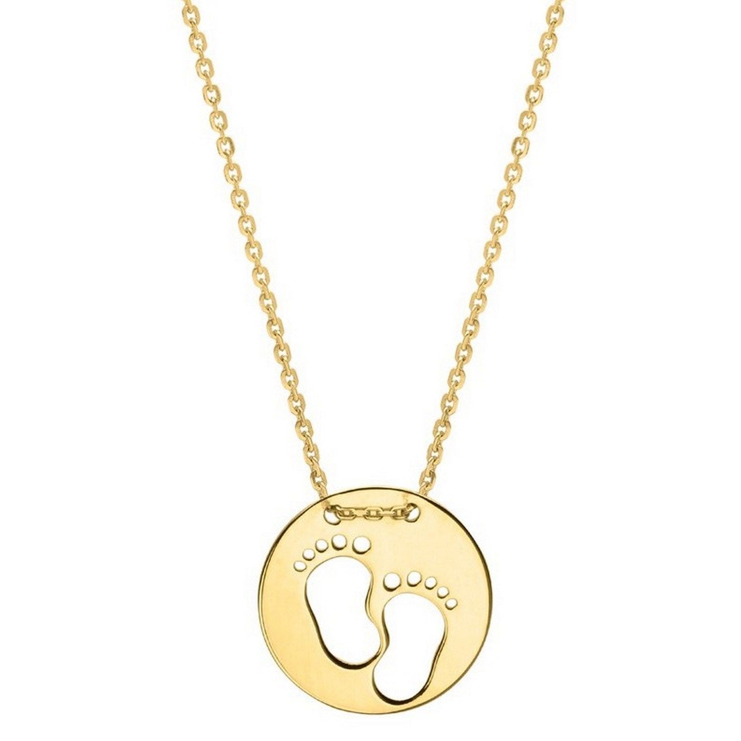 Baby Footprints Necklace in 10K Yellow Gold