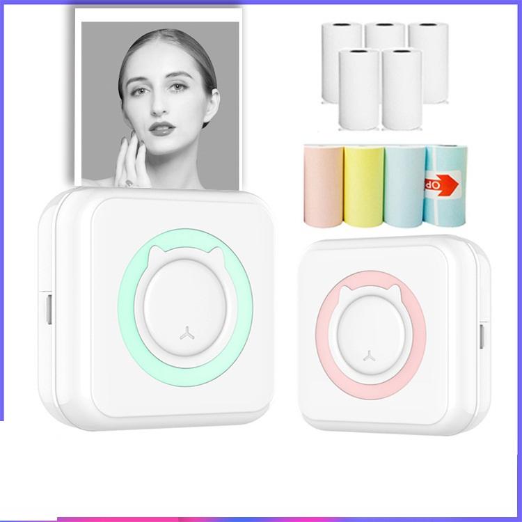 Portable Mini Thermal Printer Wirelessly BT 203dpi Photo Label Memo Wrong Question Printing With USB Cable Imprimante Portable