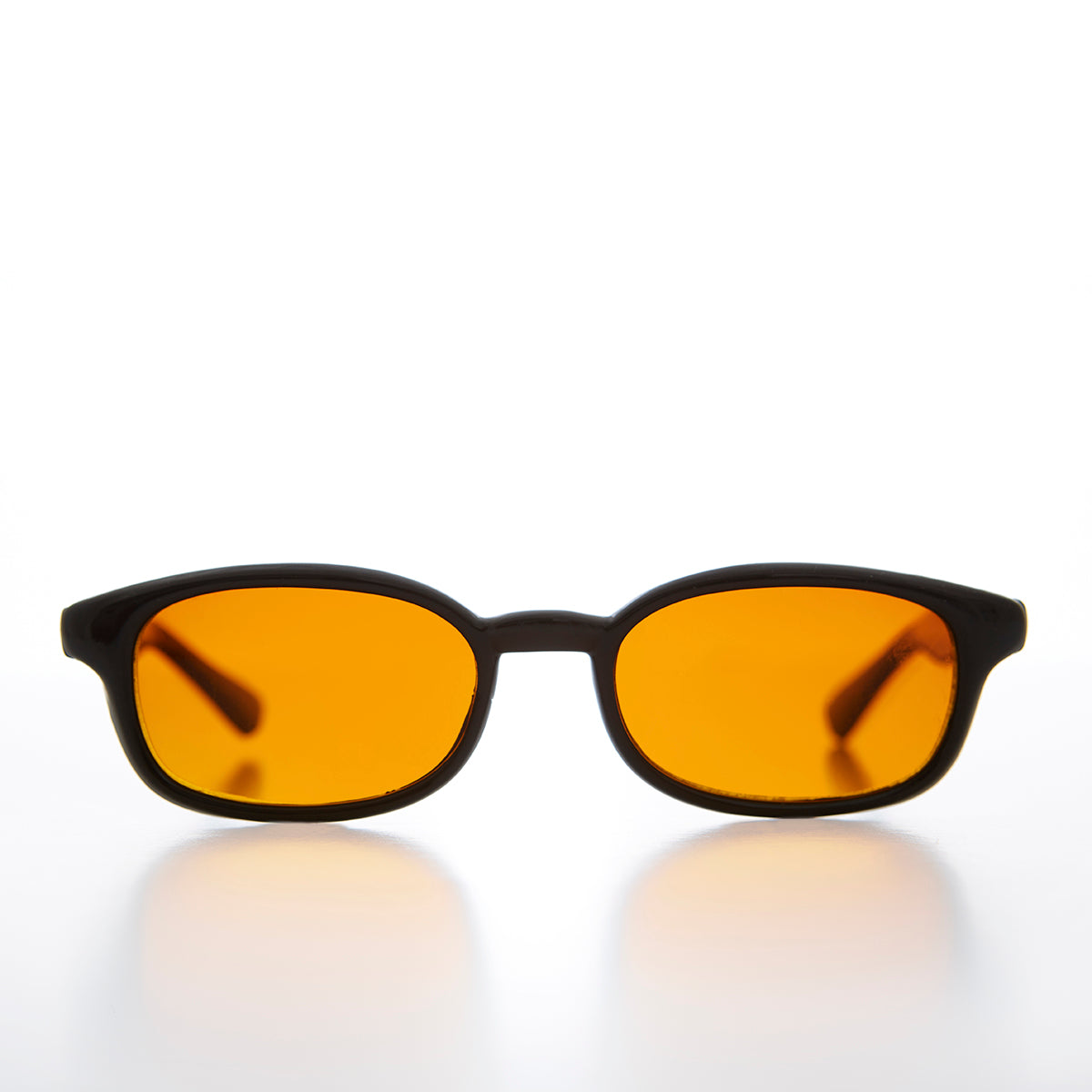 Amber Lens Rectangle Vintage Sunglass - Deluxe