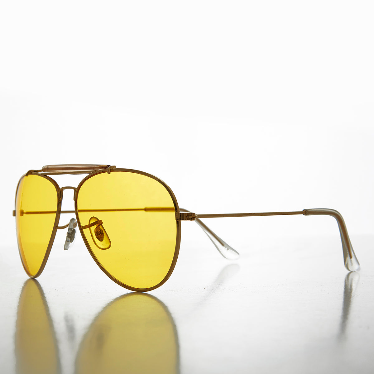 Yellow Lens Aviator with Classic Brow Bar - Dusk