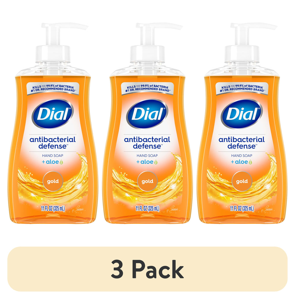 (3 pack) Dial Antibacterial Liquid Hand Soap, Gold, 11 fl oz