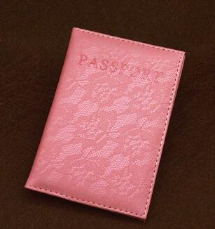 Luxury Elegant Women Passport Cover Pink World Universal Travel Passport ticket holder Cover on the Passport Case passport pouch
