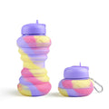 Donut Folding Silicone Bottle Foldable Outdoor Sports Goods Portable Water Bottle for Traveling Water Bottle