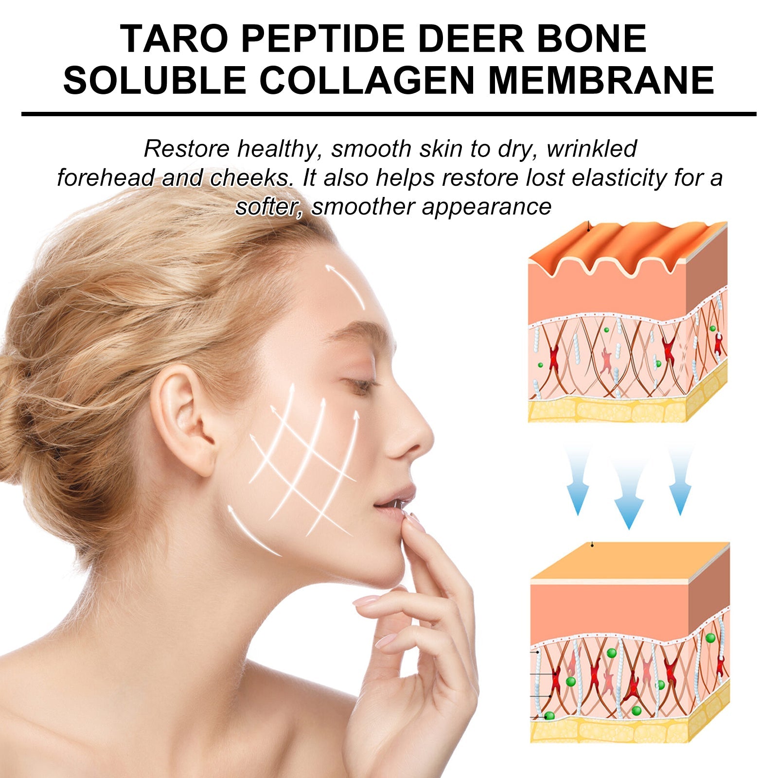 Collagen Membrane, Reduces Wrinkles, Smooths Forehead Fine Lines, Moisturizes And Tightens Skin Protein Membrane