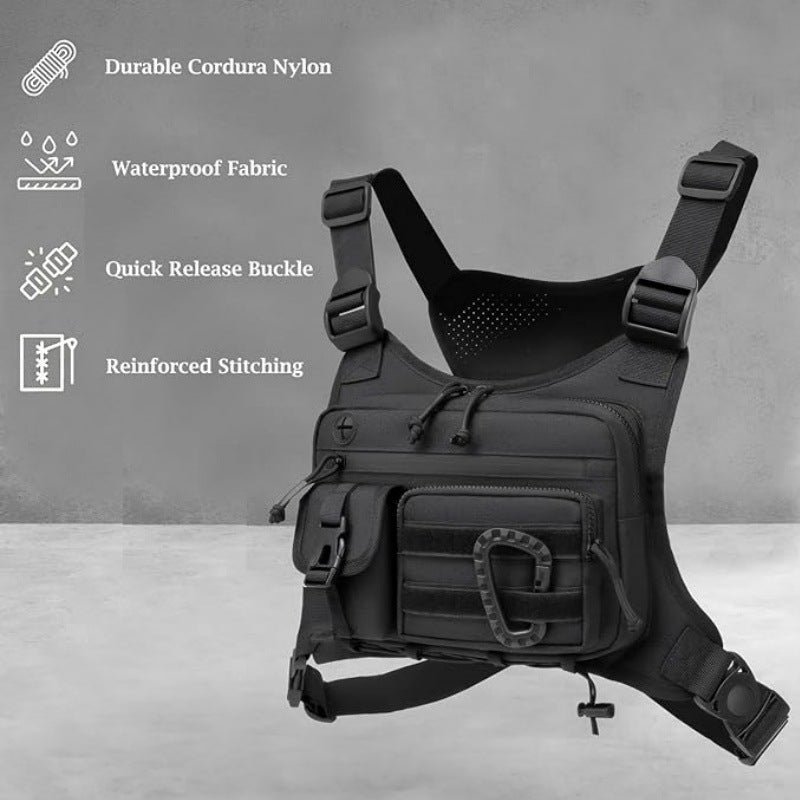 Men's Tactical Chest Bag - EDC Waterproof Anti-Theft Vest for Outdoor Cycling & Running