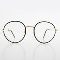 Round Black Preppy Polo Style Clear Lens Glasses - Einstein 2