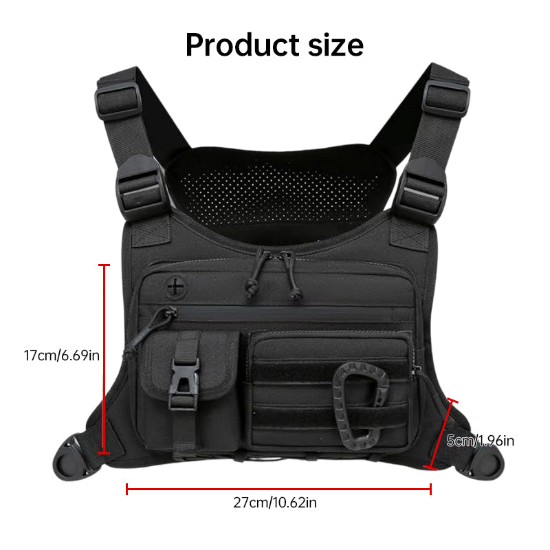 Men's Tactical Chest Bag - EDC Waterproof Anti-Theft Vest for Outdoor Cycling & Running