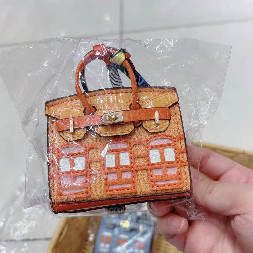Small house bag mini window pendant headphone bag lipstick car key backpack backpack decoration
