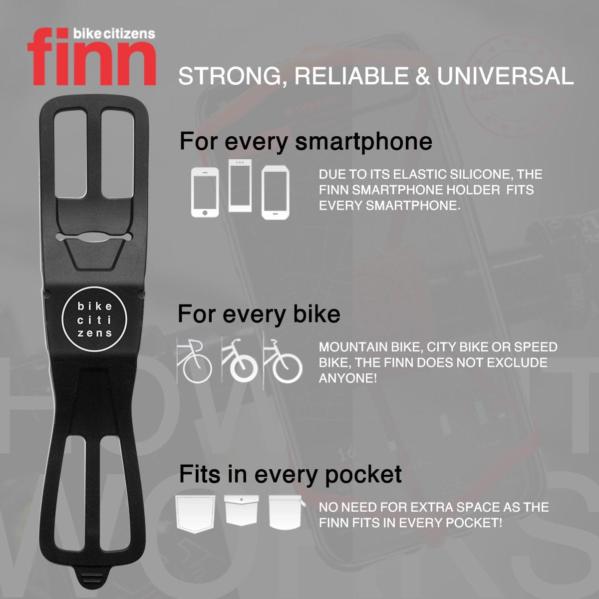 FINN - Universal Bicycle Phone Mount - Assorted Pack (4 Colors)