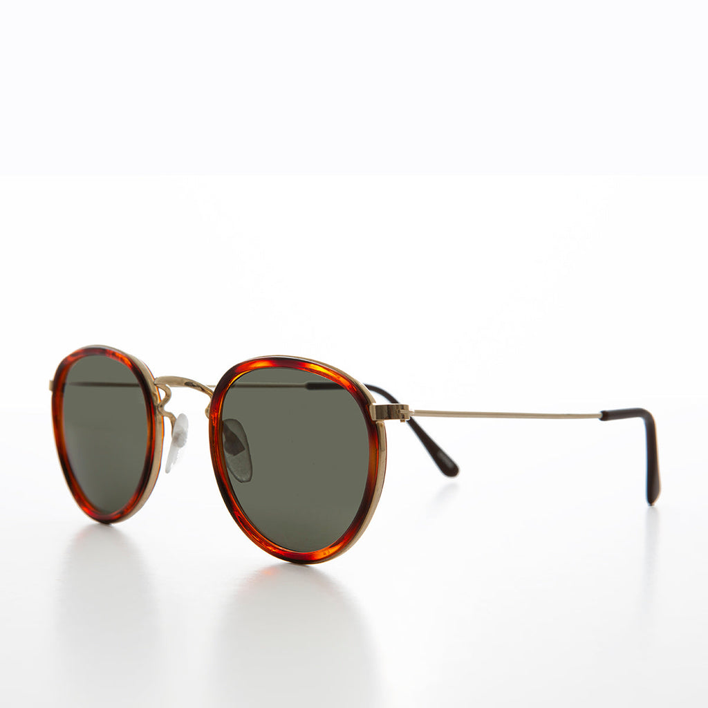 Round Gold Tortoise Rim Sunglass - Fraiser