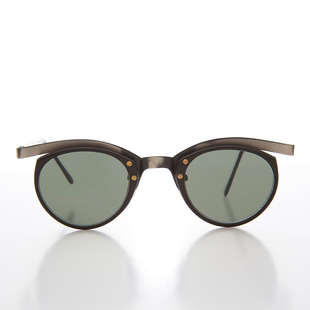 Unique Round Edgy Floating Rim Sunglass - Gavi