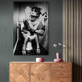 Wall Art Canvas: Girl Sitting On Toilet Smoking and Drinking | 3CARATS