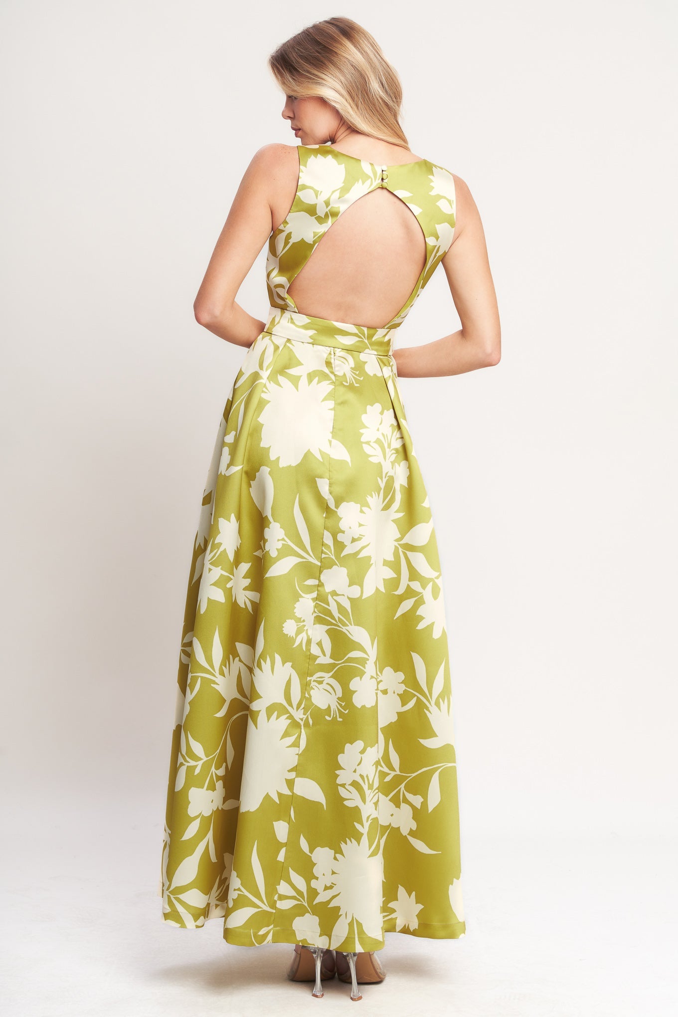SAPPHIRE FANTASY LIME WOVEN MAXI DRESS