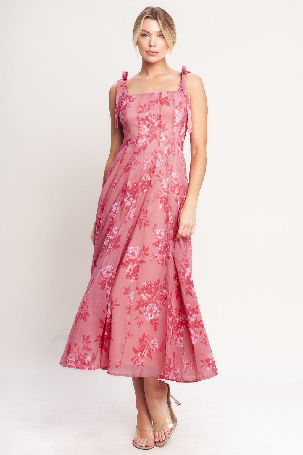 ROMANTIC CANOPY WOVEN MIDI DRESS