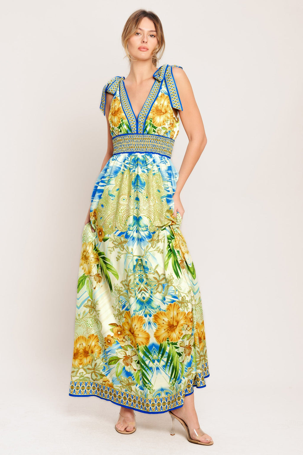 RESORT OPULENCE WOVEN MAXI DRESS